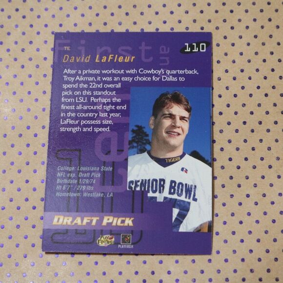 David LaFleur #110 Football Card - Picture 2 of 2